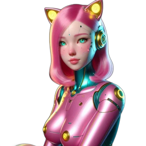 robot, concept art, 3d render, fantasy art transparent PNG cut-out