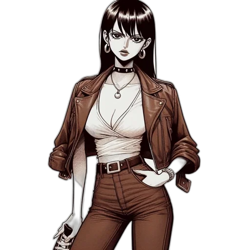 jacket, staff, weapon, comic book art transparent PNG cut-out