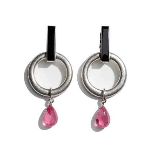 jewelry, pair, earrings, silver transparent PNG cut-out
