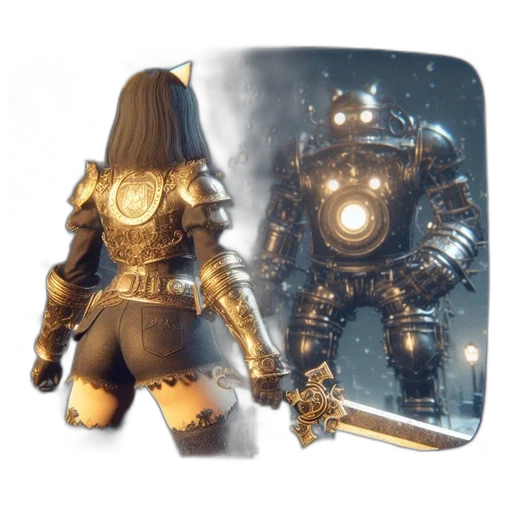 sword, weapon, robot, concept art transparent PNG cut-out
