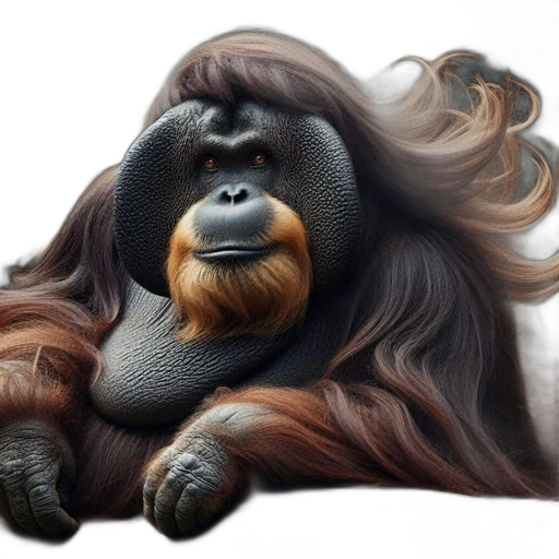 hair, animal, creature, photorealistic transparent PNG cut-out