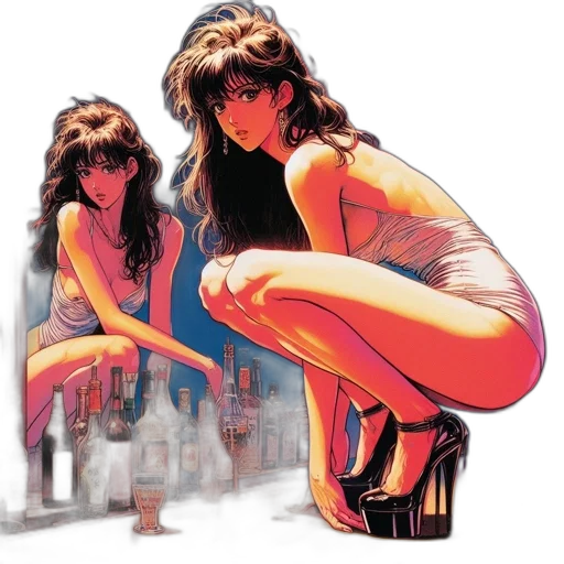 dress, concept art, comic book art, anime transparent PNG cut-out