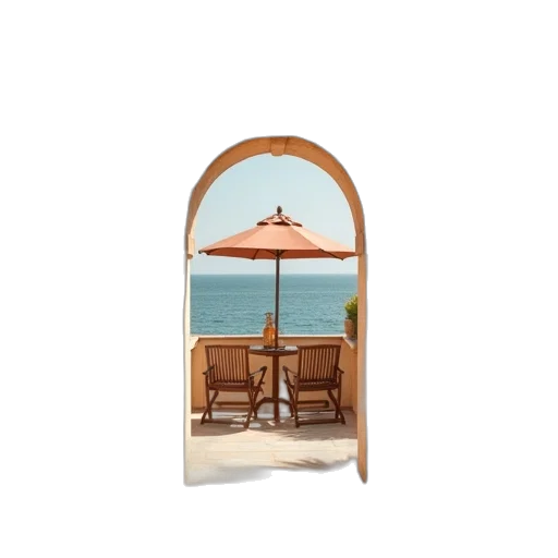furniture, umbrella, photorealistic, 3d render transparent PNG cut-out