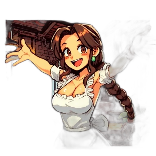 weapon, staff, dress, pixel art transparent PNG cut-out