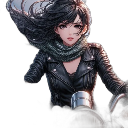 jacket, hair, weapon, face transparent PNG cut-out