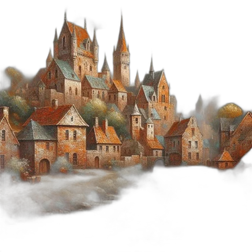 building, fantasy art, concept art, watercolor transparent PNG cut-out