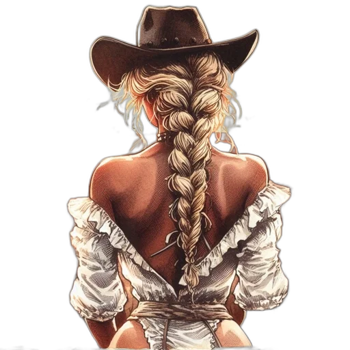 hat, hair, staff, dress transparent PNG cut-out