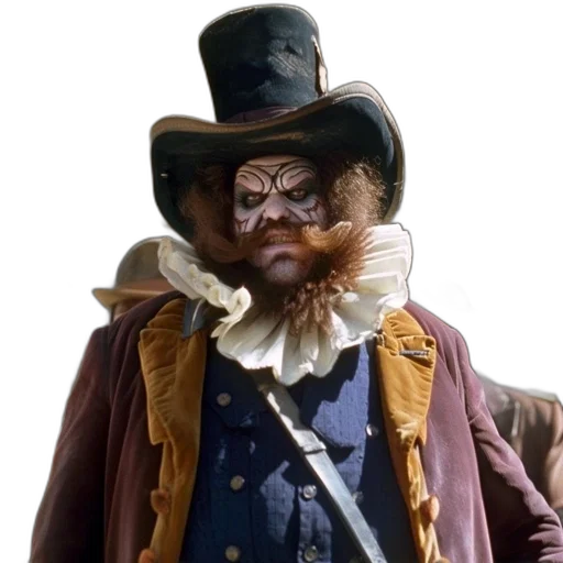 hat, staff, mask, man transparent PNG cut-out