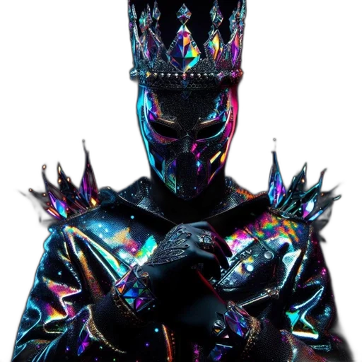crown, staff, mask, jacket transparent PNG cut-out