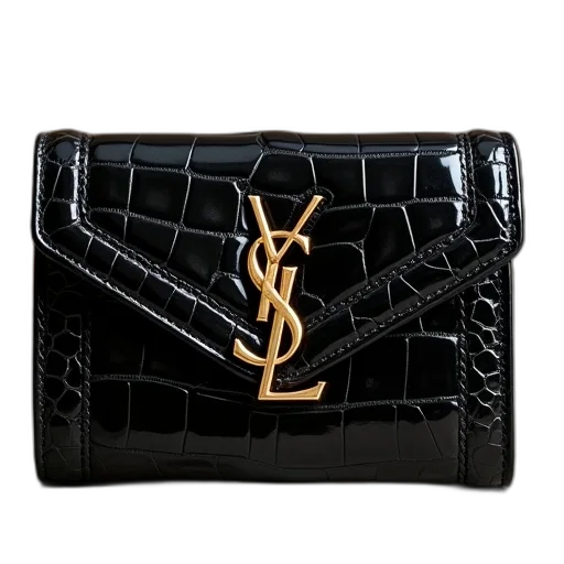 saint, laurent, wallet, crocodile transparent PNG cut-out