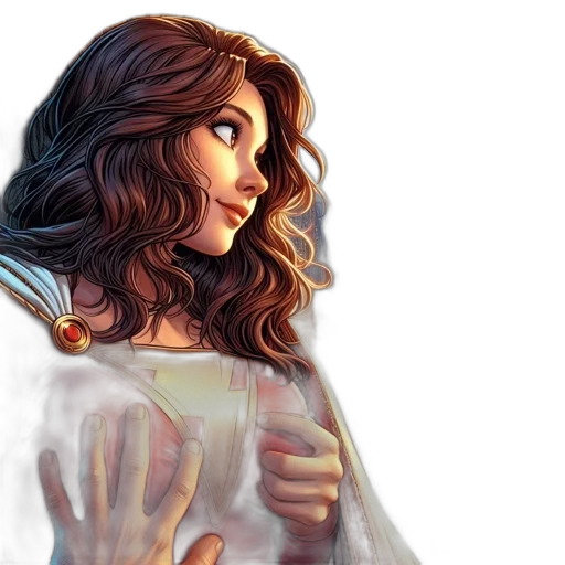 dress, fantasy art, concept art, comic book art transparent PNG cut-out