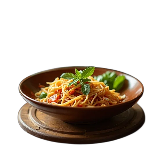 food, photorealistic, 3d render, thai transparent PNG cut-out