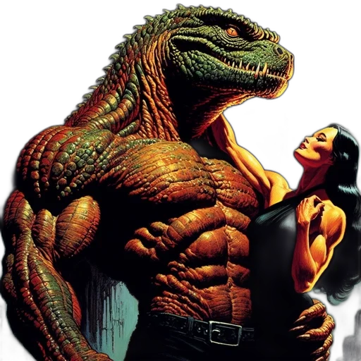 comic book art, concept art, reptilian, creature transparent PNG cut-out
