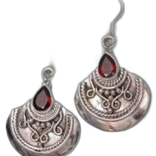 jewelry, photorealistic, silver, earrings transparent PNG cut-out