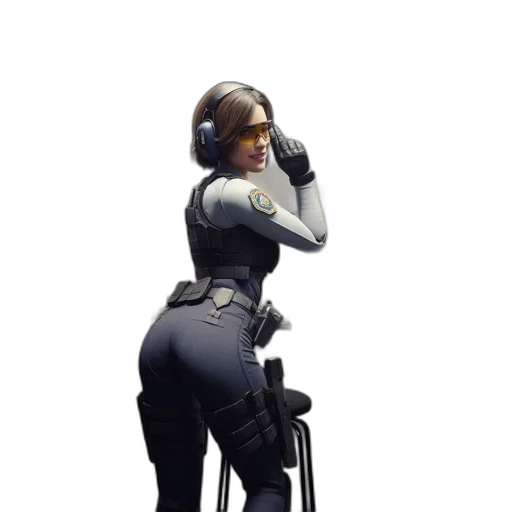 staff, jacket, weapon, robot transparent PNG cut-out