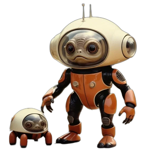 robot, creature, concept art, 3d render transparent PNG cut-out