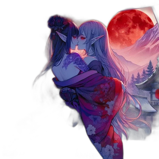 fantasy art, anime, concept art, watercolor transparent PNG cut-out