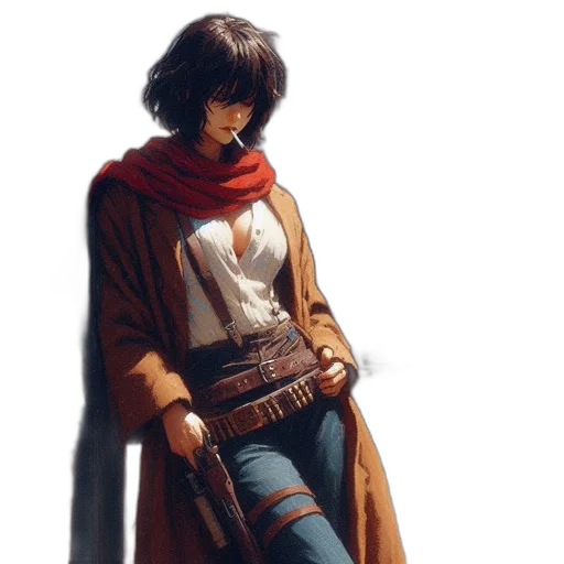 jacket, sword, weapon, staff transparent PNG cut-out