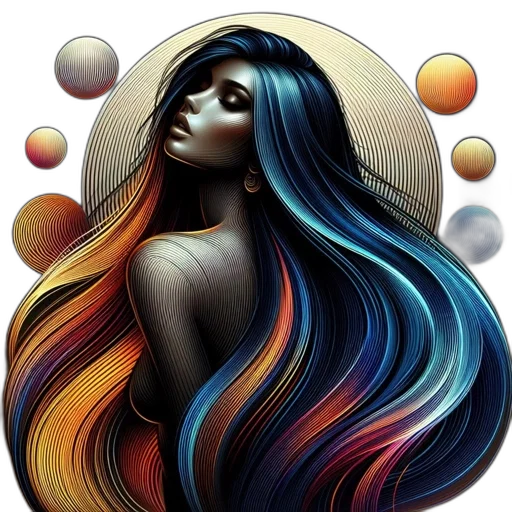 hair, dress, fantasy art, watercolor transparent PNG cut-out