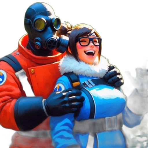 jacket, mask, robot, staff transparent PNG cut-out