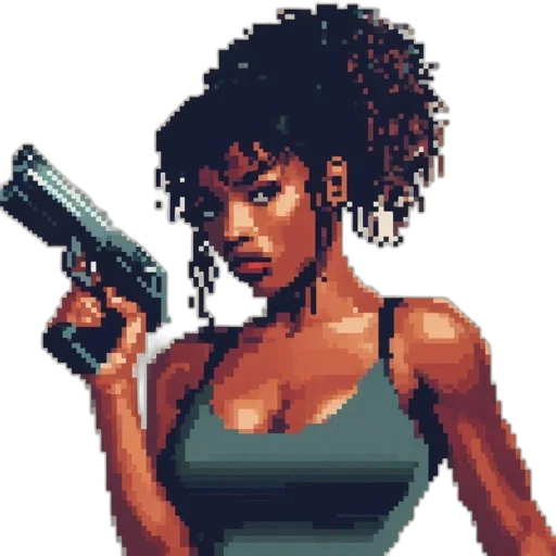 weapon, pixel art, comic book art, cyberpunk transparent PNG cut-out