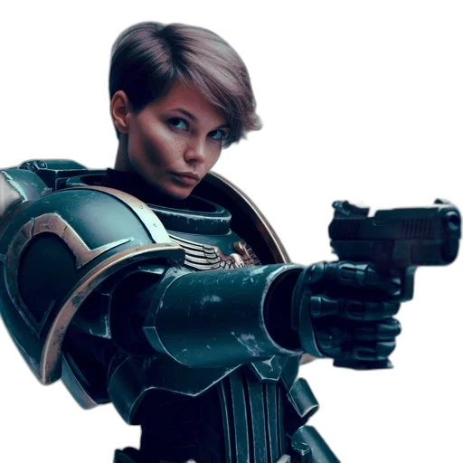 weapon, robot, staff, face transparent PNG cut-out