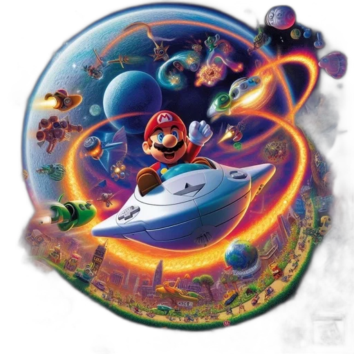 concept art, fantasy art, pixel art, outer space transparent PNG cut-out