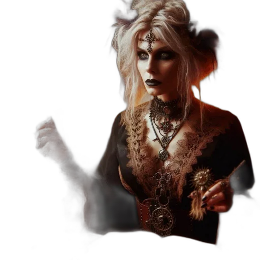 jewelry, dragon, dress, staff transparent PNG cut-out