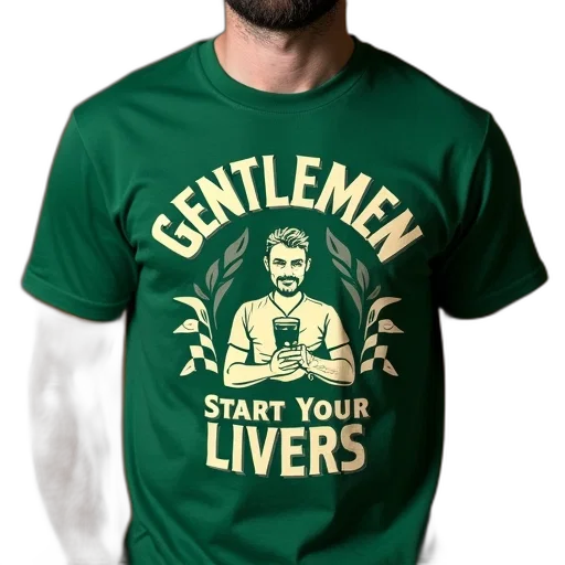 man, wearing, green, t-shirt transparent PNG cut-out