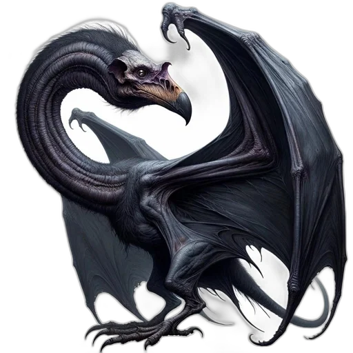 dragon, creature, animal, staff transparent PNG cut-out