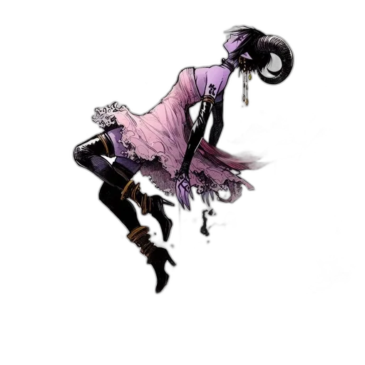 staff, dress, weapon, hair transparent PNG cut-out