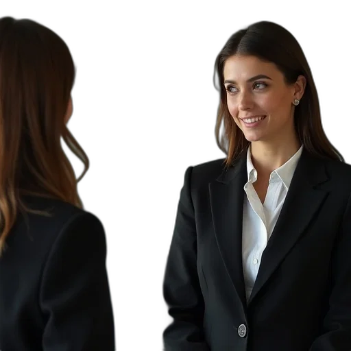 staff, jacket, woman, black transparent PNG cut-out