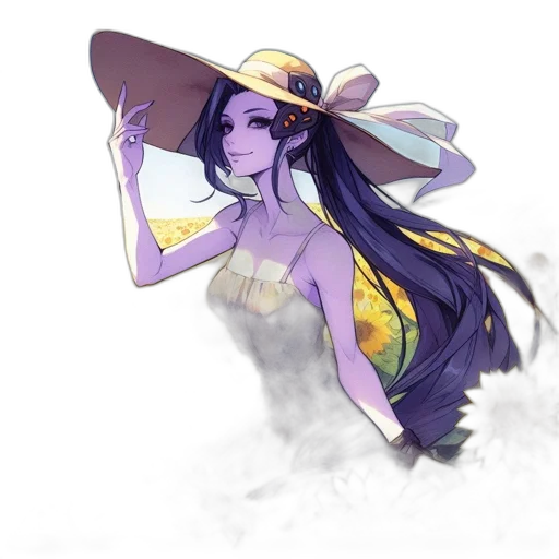 hat, staff, dress, weapon transparent PNG cut-out