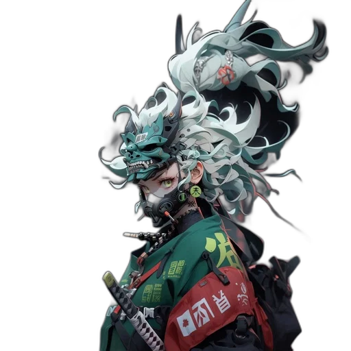 mask, dragon, jacket, creature transparent PNG cut-out