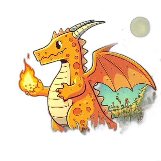 dragon, staff, creature, animal transparent PNG cut-out