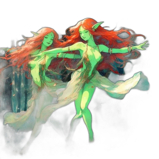 creature, hair, dragon, dress transparent PNG cut-out