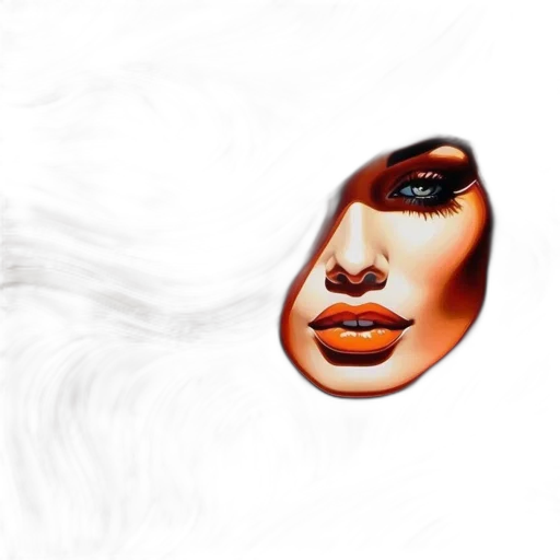 mask, face, hair, photorealistic transparent PNG cut-out