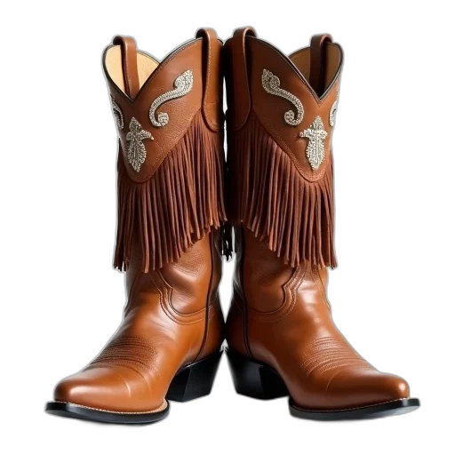 shoes, pair, brown, cowboy transparent PNG cut-out