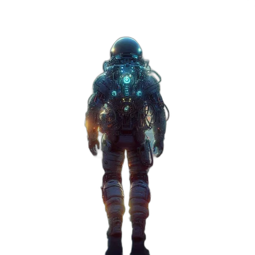 robot, jacket, creature, weapon transparent PNG cut-out