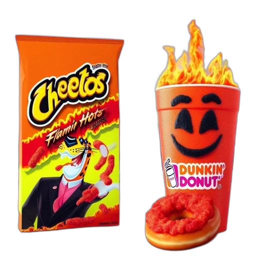 food, fire, neon, concept transparent PNG cut-out