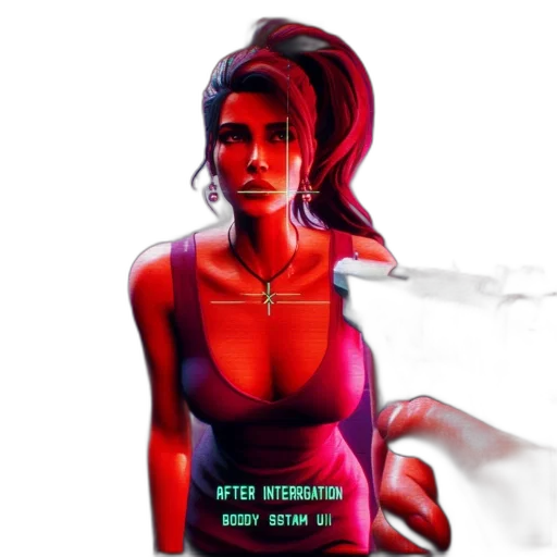 dress, concept art, comic book art, cyberpunk transparent PNG cut-out