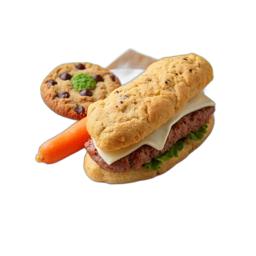 food, 3d render, photorealistic, sandwich transparent PNG cut-out