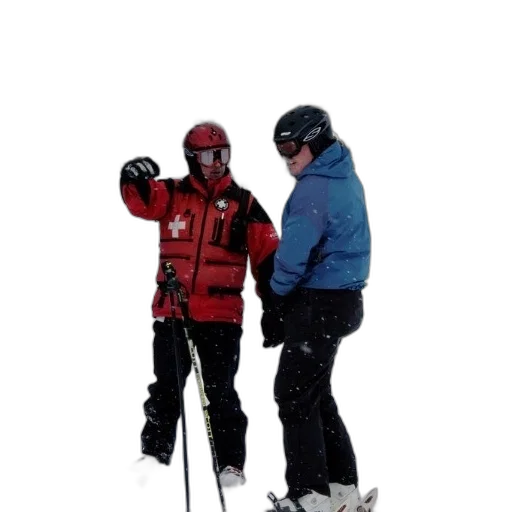 jacket, staff, snow, man transparent PNG cut-out