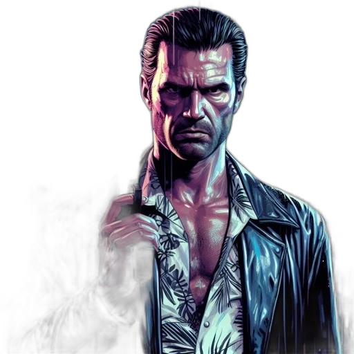 jacket, face, concept art, comic book art transparent PNG cut-out