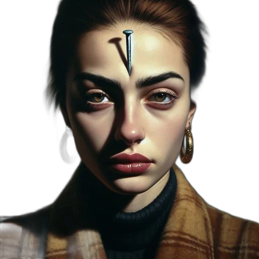 face, jewelry, staff, jacket transparent PNG cut-out