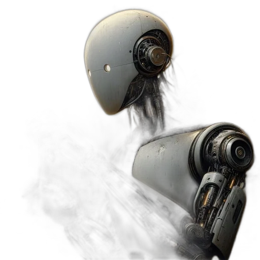 robot, mask, hair, weapon transparent PNG cut-out