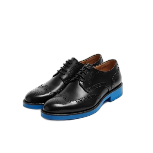 shoes, black, leather, brogue transparent PNG cut-out