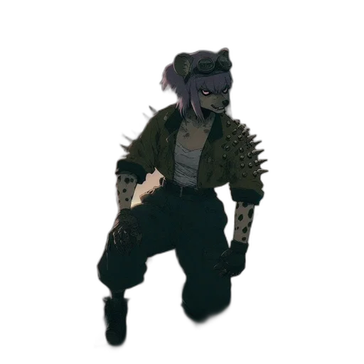 jacket, staff, creature, weapon transparent PNG cut-out