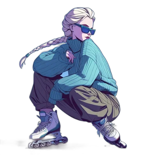 jacket, staff, creature, robot transparent PNG cut-out