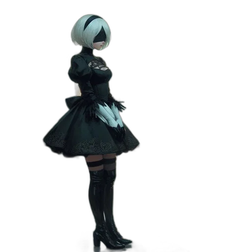 dress, robot, staff, hat transparent PNG cut-out